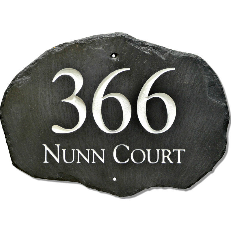 The Slate Masons The Rockford Stone 1 or 2-Line Wall Address Plaque ...